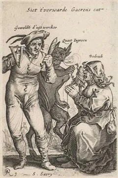 Rijksmuseum, 16th-20th ct, The devil confuses the yarn; Siet t'verde gauchens Foto stock