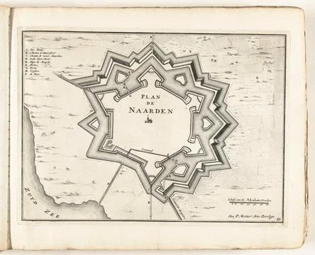 Rijksmuseum, 16th-20th ct, Map of Naarden, ca. 1702; Plan the Naarden; Les Stockfoto's