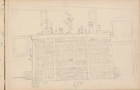 Rijksmuseum, 16th-20th ct, Objects on a mantelpiece. Leaf 3 recto from a Stock Photos