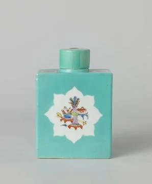 Rijksmuseum, 16th-20th ct, Rectangular Tea Caddy Covered With A Light Blue Glaze Stock Photos