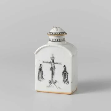 Rijksmuseum, 16th-20th ct, . Rectangular porcelain tea bus with slightly Stock Photos