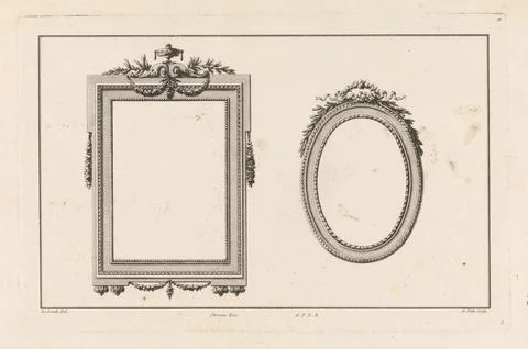 Rijksmuseum, 16th-20th ct, Rectangular and oval frame; B Cahier de Bordures et Foto stock