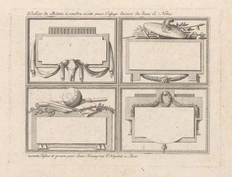 Rijksmuseum, 16th-20th ct, Rectangular nameplates; I Cahier de Billets (...); 스톡 사진