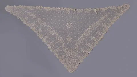 Rijksmuseum, 16th-20th ct, Triangular scarf of application office with rosary 库存照片