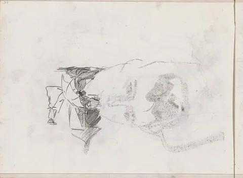 Rijksmuseum, 16th-20th ct, Two women on the beach. A woman is under a parasol. Stock Photos