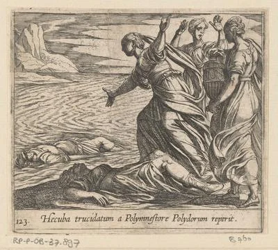 Rijksmuseum, Netherlands,16th-19th, Hekuba ontdekt het lichaam van, Polydorus; Stock Photos