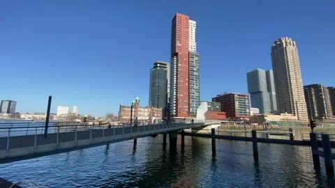 Rijnhaven bridge Roterdam Stock Footage 149372307