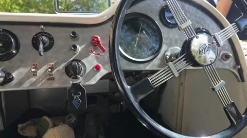 Riley 38S Roadster Dash Pan Left Slow Motion Stock Footage 323159098
