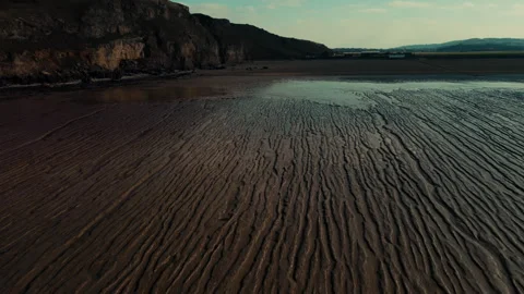 Rill mark patterns on beach Stock Footage 308430281