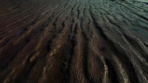 Rill mark patterns on beach Stock Footage 308431585