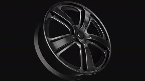 Rim Black Metal Grunge Loop Animation Rotation - With Alpha Channel 4K Stock Footage 68673290