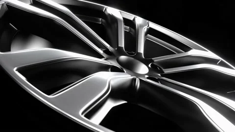 Rim Black Metal Grunge Loop Animation Rotation Close Up 4K Stock Footage 150960207