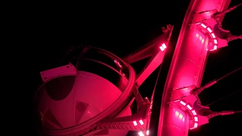 Rim of the High Roller (Ferris wheel) at night. Las Vegas, Nevada, USA. Stock Footage 112649932