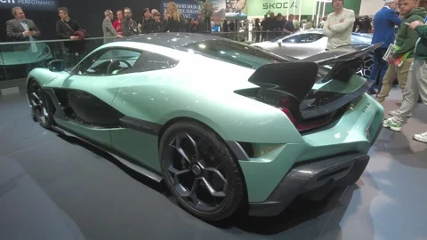 Rimac nevera r makes belgian premiere 2026 brussels motor show more track Stock Footage 328208788