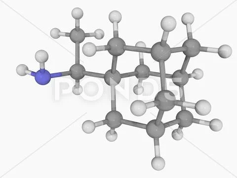 Rimantadine drug molecule Stock Illustration