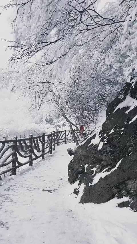 The rime covering the mountains and fields in winter Stock Footage 267186147