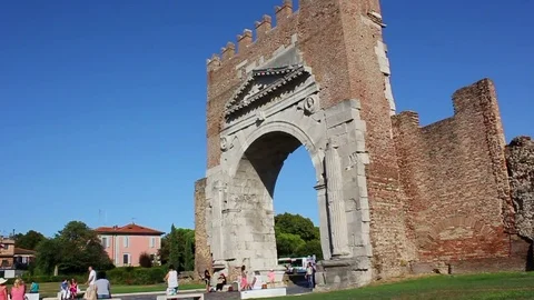 Rimini, Arch of Augustus Stock Footage 83654453