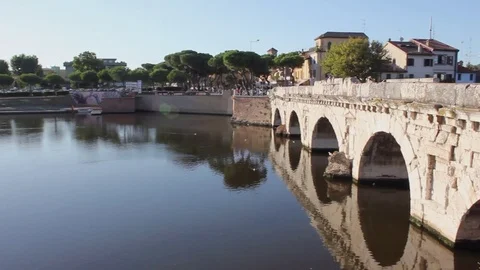 Rimini bridge Tiberius Stock Footage 83654335