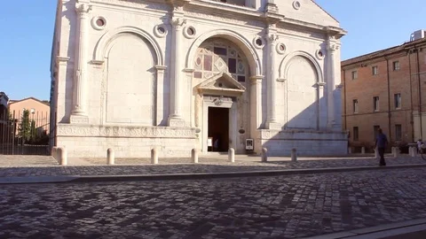 Rimini cathedral Stock Footage 83654349