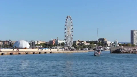 Rimini entry to the port Stock Footage 83654390