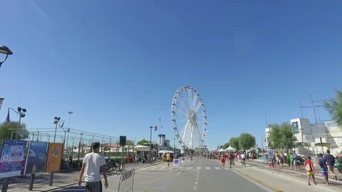 Rimini seafront and rotate wheel Stock Footage 74124884