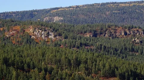 Rimrock on distance mountainside, 4K Stock Footage 56432461