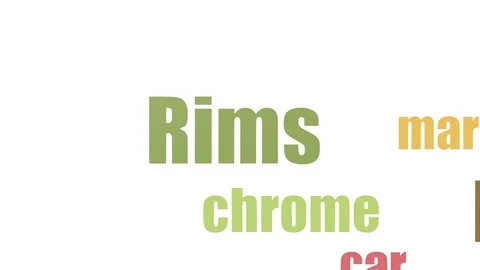 Rims Word Cloud Animated Isolated Stock Footage 107246921