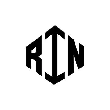 RIN letter logo design with polygon shape. RIN polygon and cube shape logo .. Stock Illustration