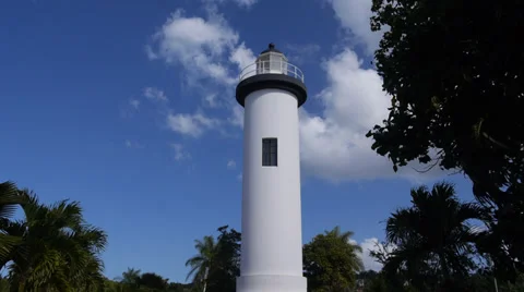 Rincon light house  beacon oceanfront seaside park puerto rico Stock Footage 33053608