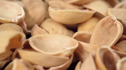 Rind from the pistachios macro. Empty shell without nuts Video stock 146526122