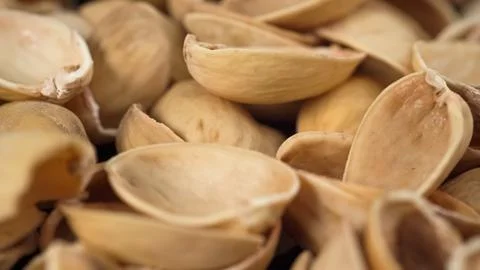 Rind from the pistachios macro. Empty shell without nuts Stock Photos