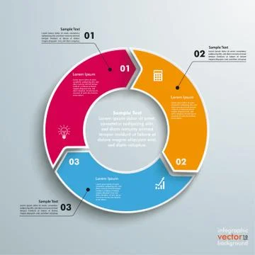 Ring 3 options cycle addition Illustrazione stock