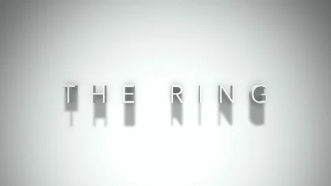 THE RING 3D title animation with shadows on a white background Stock Footage 296809414