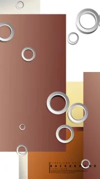 Ring abstract rectangular background with drop shadow. Vector illustration, w Stock Illustration
