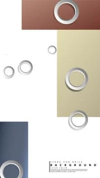 Ring abstract rectangular background with drop shadow. Vector illustration, w Stock Illustration