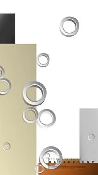 Ring abstract rectangular background with drop shadow. Vector illustration, w Stock Illustration