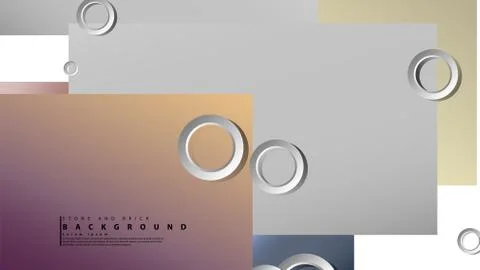 Ring abstract rectangular background with drop shadow. Vector illustration, w Stock Illustration