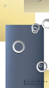 Ring abstract rectangular background with drop shadow. Vector illustration, w Stock Illustration