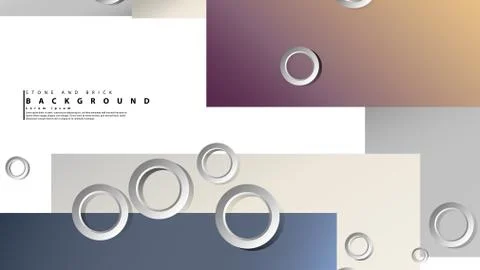 Ring abstract rectangular background with drop shadow. Vector illustration, w Stock Illustration