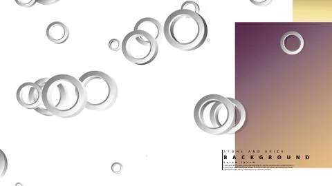 Ring abstract rectangular background with drop shadow. Vector illustration, w Stock Illustration