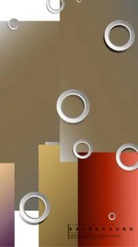 Ring abstract rectangular background with drop shadow. Vector illustration, w Stock Illustration