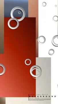 Ring abstract rectangular background with drop shadow. Vector illustration, w Stock Illustration