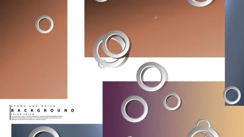 Ring abstract rectangular background with drop shadow. Vector illustration, w Stock Illustration