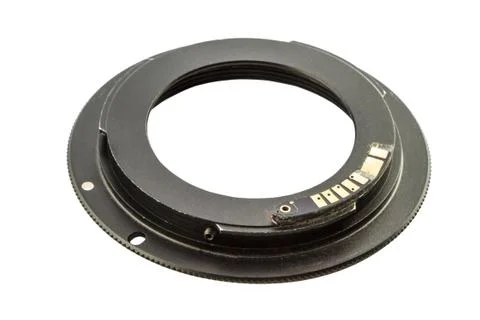 Ring adapter mouth for camera isolate on white background Stock Photos