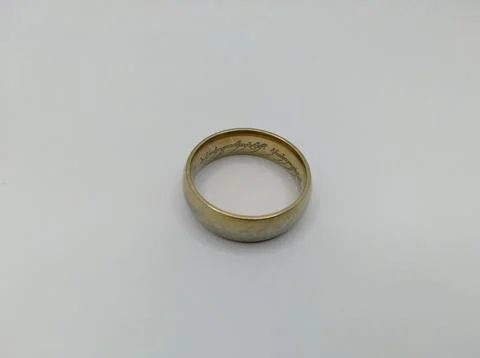 Ring with ancient writing Foto stock