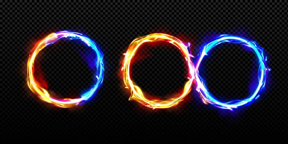 Ring and infinity symbol from fire and ice energy Stock Illustration
