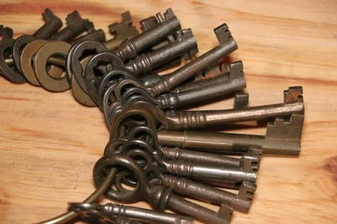 Ring of antique keys Stock Photos