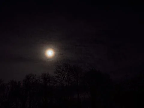 Ring Around Moon and Clouds Stock Photos