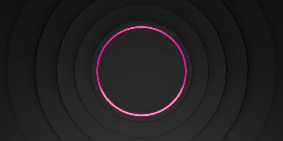 Ring background black display stand laser ring and neon light glow 3d illus.. Stock Illustration