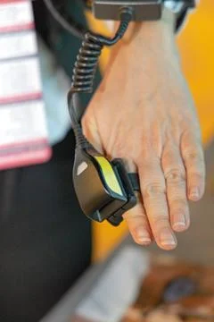 Ring Barcode Scanner Stock-Fotos